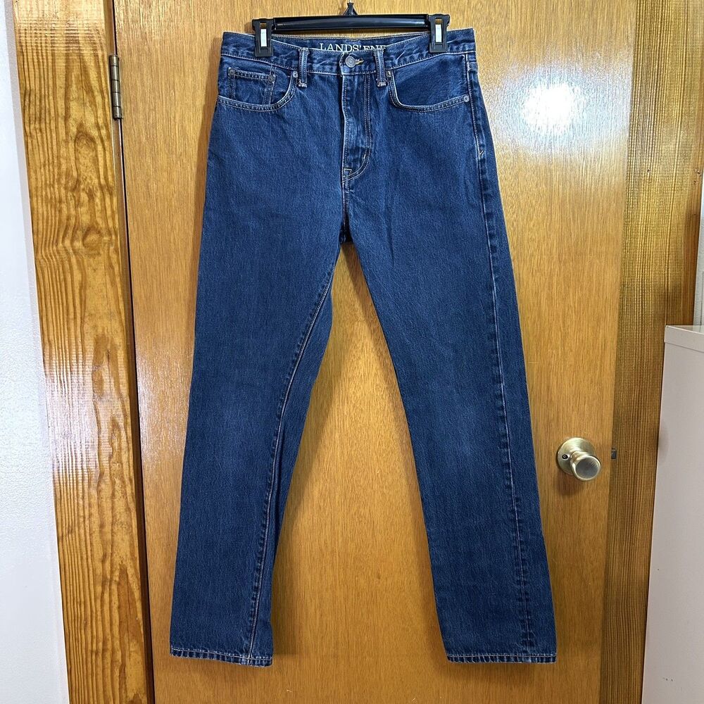 Lands End Men’s Size 30 Straight Fit Denim Blue Jeans